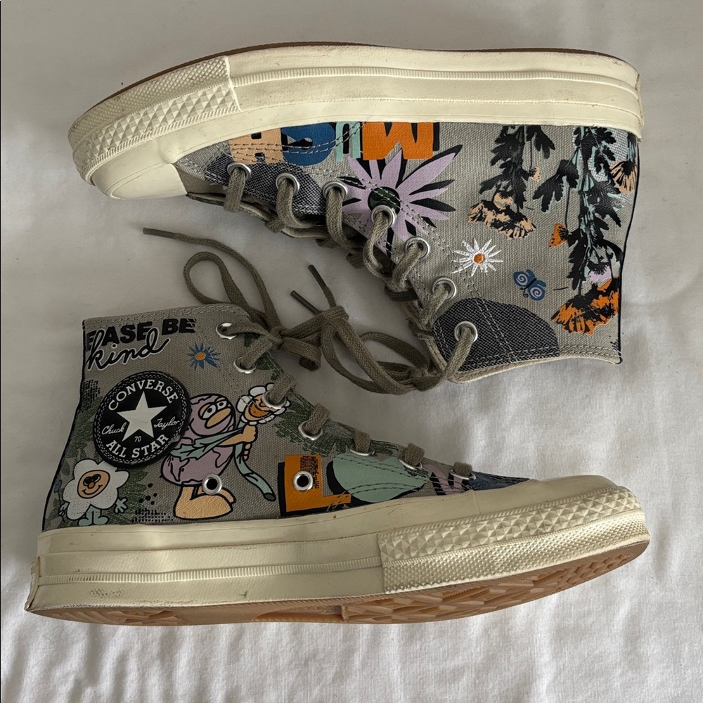 Converse “Much Love” Chuck Taylor Floral High Top Sneakers, W7 / M5